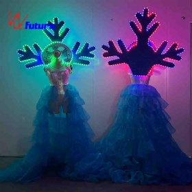 Creative luminous snowflake performance costume