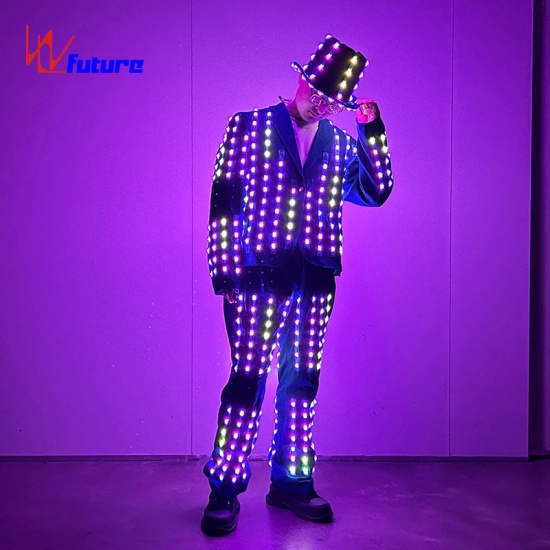 Led light dance performance suit set