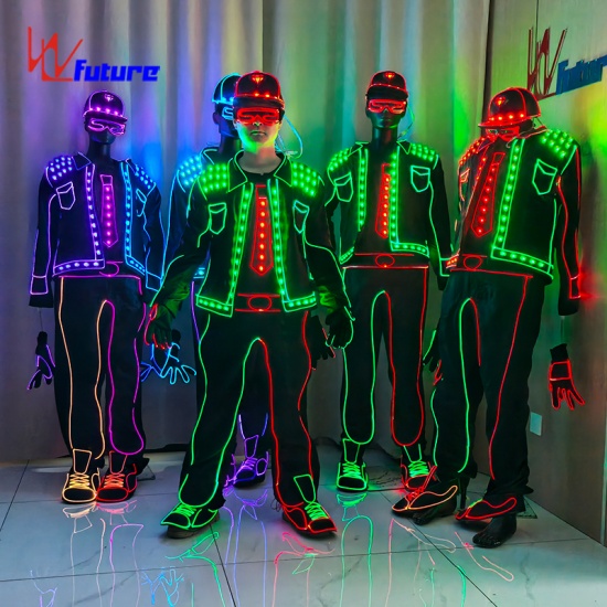 Led programmable electric light dance hip hop dance costume