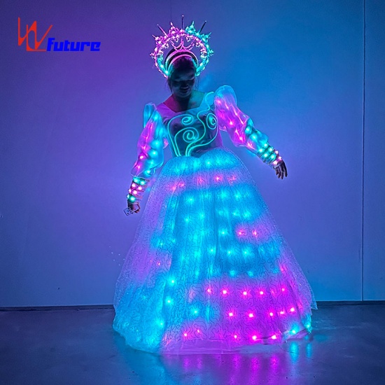 LED luminous headwear fiber optic dress stage performance clothing