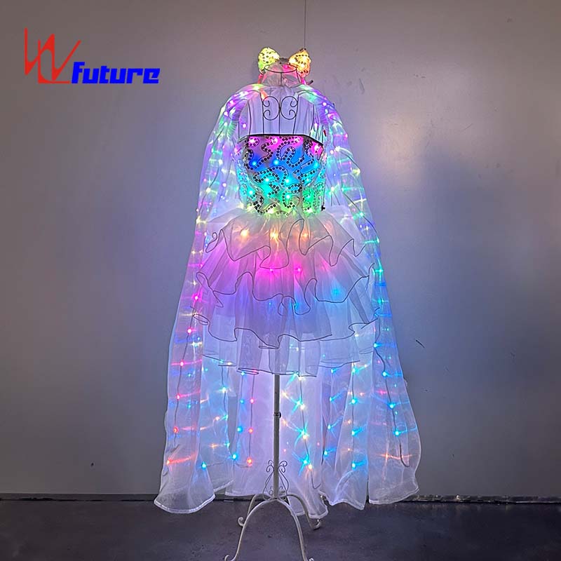 LED炫彩抹胸短裙套装