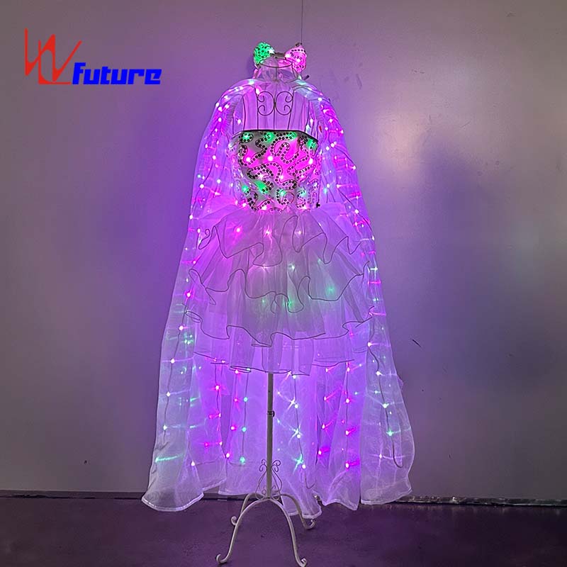 LED light cape + top skirt + bow tiara