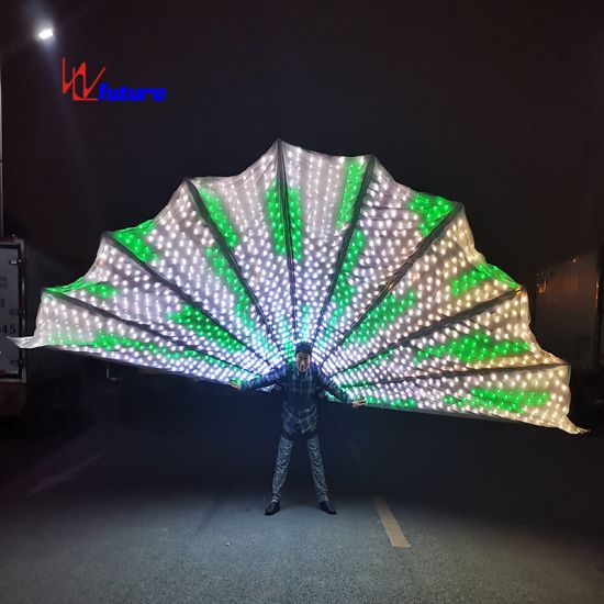 Large luminous folding fan back stand creative performance props