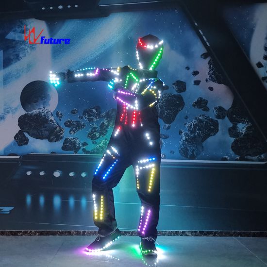LED luminous one-piece fluorescent group dance performance costume