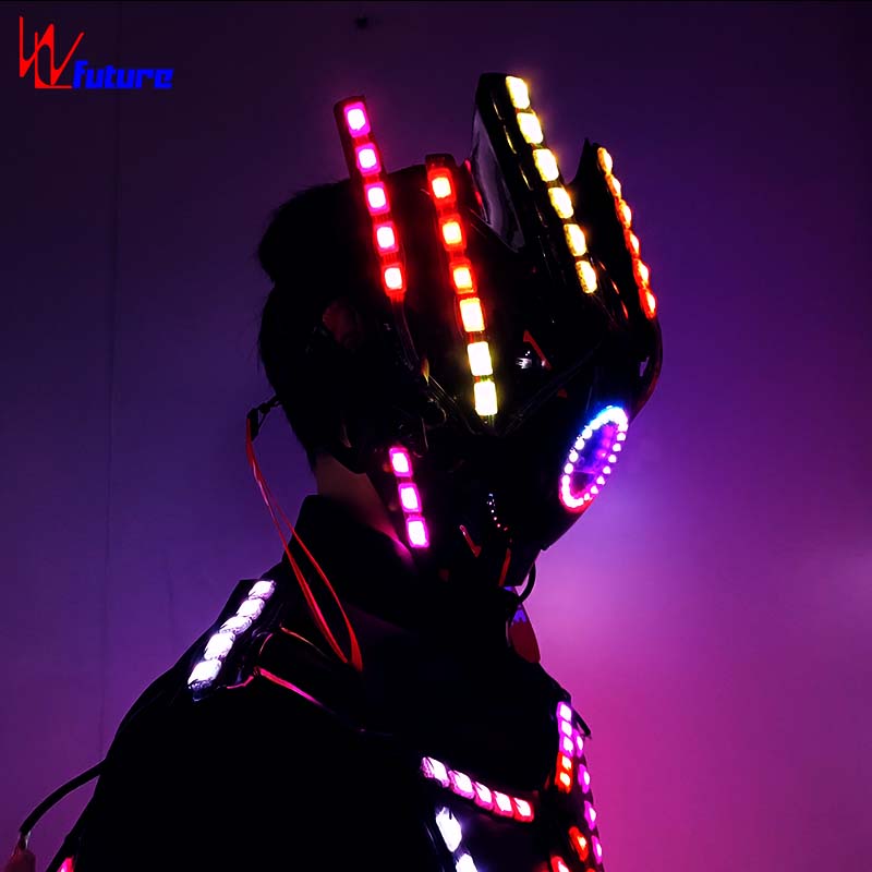 Colorful cyberpunk electric dance costumes