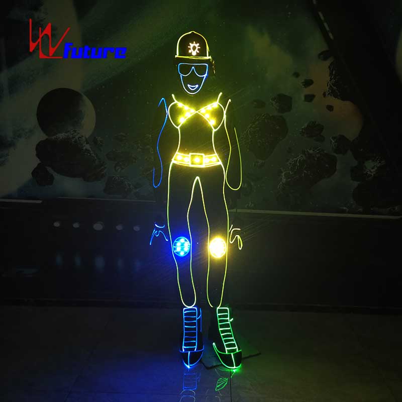 光纤LED爵士荧光舞表演发光衣服