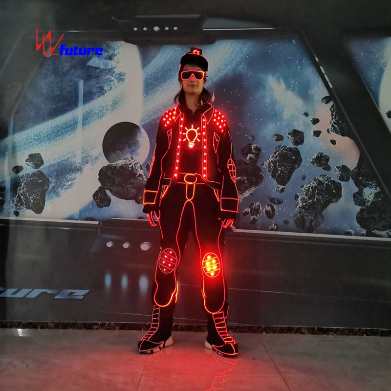 Fiber optic hip-hop light up dance performance costumes