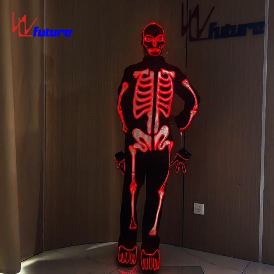 光纤发光骷髅舞蹈服