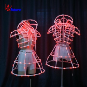 未来全彩发光服装镂空LED发光裙子芭蕾舞蹈短裙WL-164
