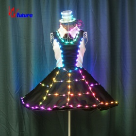 未来LED发光裙子肚皮舞性感的领舞裙女性伊西斯舞蹈短裙小礼帽WL-181