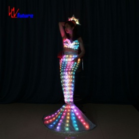 未来幻彩变色LED发光服装性感美人鱼有衣服发光胸衣尾巴cosplay变身道具WL-189