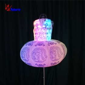 Future LED luminous creative glow-in-the-dark dance costume Chinese style blue and white porcelain fluorescent dance skirt WL-192