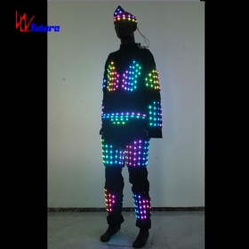 Future full-color luminous clothing wirelessly programmed robot performance costume WL-246