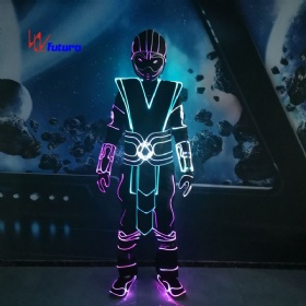 未来定制无线编程控制发光服装生化战士舞台演出线条发光服饰光纤服饰