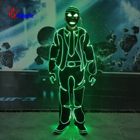 Future Luminescent costume Clown mask street performance costume Luminescent fiber suit WL-264