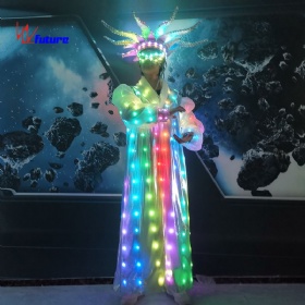 Future custom LED luminous costume celebration street performance Crystal ball performance Clown luminous costume WL-275