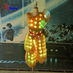 Future full-color LED light-emitting clothing Wheat field workers children's performance costume WL-278
