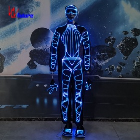 Luminous dancer rave costume