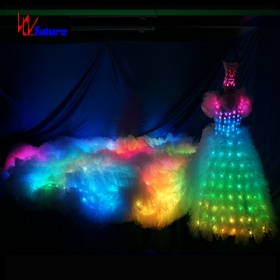Full color LED color-changing train gown wedding dress WL-23