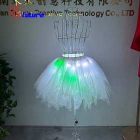 LED luminous dream white gauze pongee skirt