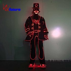 Fiber optic Talent show bearded gentleman dress light up performance costume