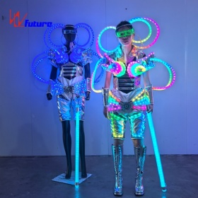 New silver laser LED light suit