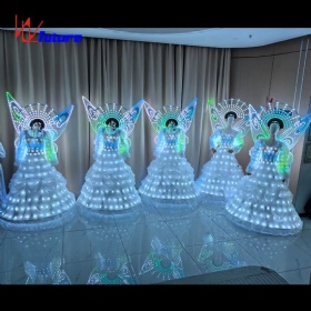 led headdress butterfly wings dress