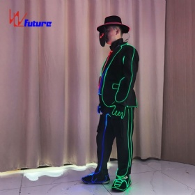 Fiber optic light-emitting mask with suit clothing