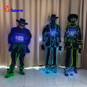 Fiber-optic LED display screen dance costume