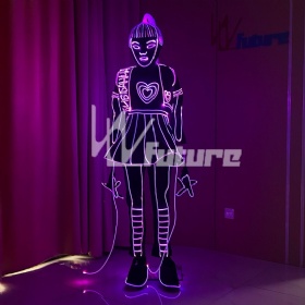 光纤发光女孩辫子舞蹈服