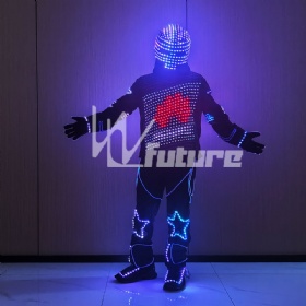 LED发光赛博朋克机器人服装