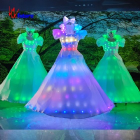 无线控制器灯光LED公主化装礼服，LED美女公主舞蹈服装WL-55