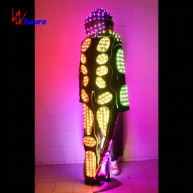 Hot!!! Programmable Controller LED dance costumes lead the performance wearing hip hop dance costumes WL-63