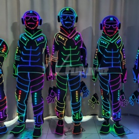 Fiber optic LED cyberpunk light-up stage costume